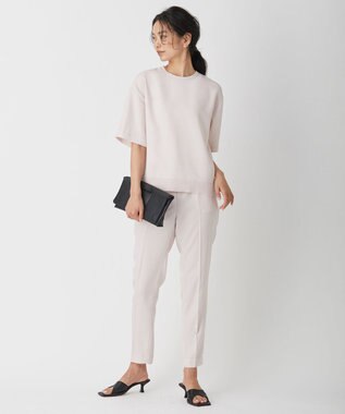 ICB L 【新色追加・洗える】 FluidBackSatin ドロストパンツ ピンクベージュ系