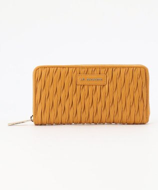 LA BAGAGERIE シープレザープリーツ加工ラウンドウォレット