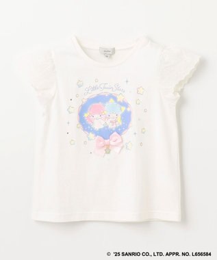 ANY KIDS 【any FAM× リトルツインスターズ 】キキ＆ララ 袖レースTシャツ オフホワイト