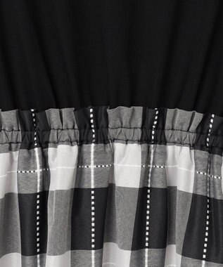 ANY SIS 【洗える】チェックドッキング ワンピース ブラック