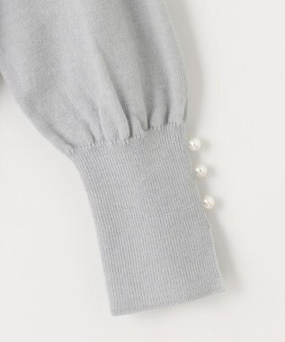 Feroux 配色襟パワショル ニット ライトグリーン系