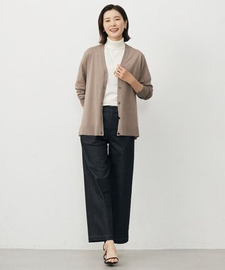 J.PRESS LADIES L 【WEB限定カラーあり】ハイパワーデニムツイル ワイドパンツ ブラック系