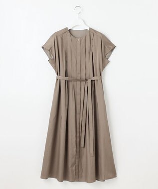 自由区 S 【洗える】シルキータック ワンピース シナモン