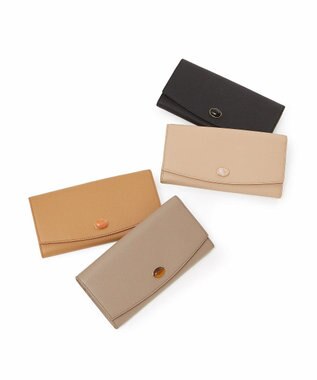 TOPKAPI 【TOPKAPI】gemdrops ジェムドロップ ミニエンボスレザー 天然石 長財布 ピンクベージュ