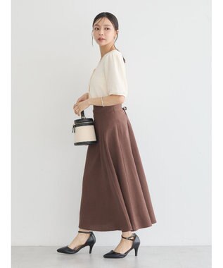 earth music&ecology 前後２ｗａｙパフスリーブカーディガン Ivory