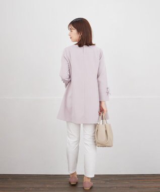 Tiaclasse 袖リボンチュニック グレー
