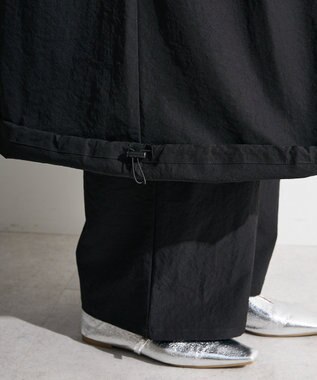 Green Parks ギャザードロストワンピース Black