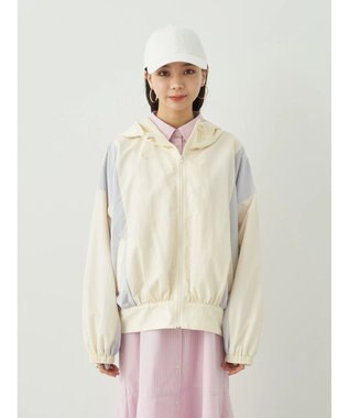 earth music&ecology コクーンギャザー切替ブルゾン Ivory