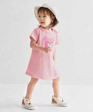 MIKI HOUSE HOT BISCUITS 【44-54cm】サッカー素材 ストライプ柄クロッシェ(帽子) ベージュ