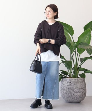 AMERICAN HOLIC スキッパー裏毛パーカー Brown