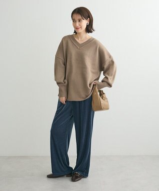 Green Parks 洗える　Ｖネックニットプルオーバー Camel