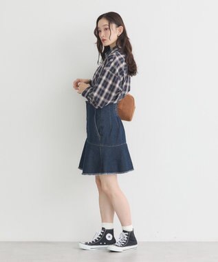 earth music&ecology 【コットン100】マルチウェイチェックシャツ Check Black