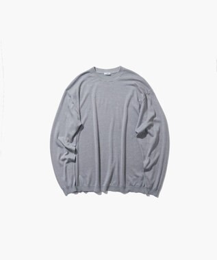 ATON GARMENT DYED SILK WASHI | クルーネックセーター - UNISEX GRAY