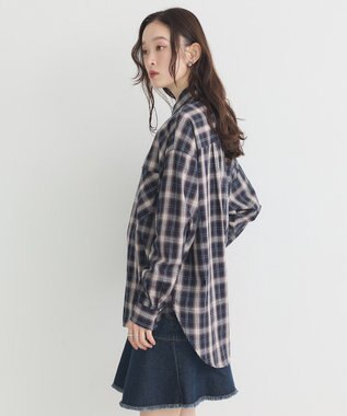 earth music&ecology 【コットン100】マルチウェイチェックシャツ Check Black