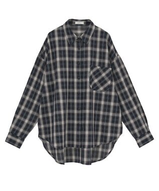 earth music&ecology 【コットン100】マルチウェイチェックシャツ Check Black