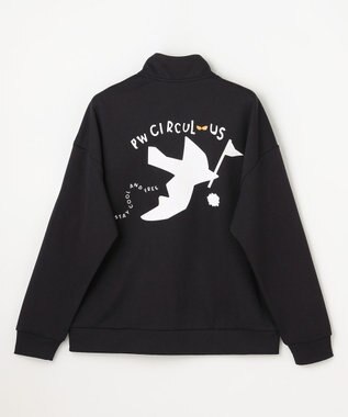 PW CIRCULUS 【MEN】ハーフジップ 裏毛スウェットトップス ゴルフ ブラック系