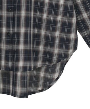 earth music&ecology 【コットン100】マルチウェイチェックシャツ Check Black