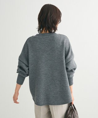 Green Parks 洗える　Ｖネックニットプルオーバー Gray Mixture