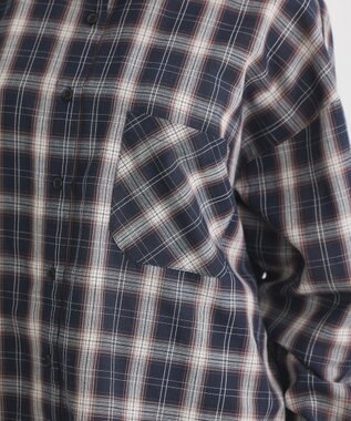 earth music&ecology 【コットン100】マルチウェイチェックシャツ Check Black