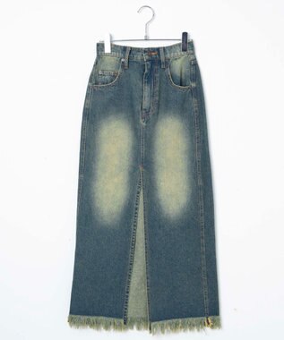 WEGO ヴィンテージウォッシュデニムロングスカート デニム