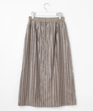 自由区 【セットアップ対応・洗える】フリンジジャガード スカート モカ