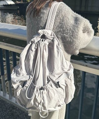 WEGO ドロストデザインリュック ライトグレー