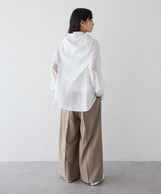 CRAFT STANDARD BOUTIQUE 【2点SET】スカーフ付きシアーストライプシャツ Stripe White