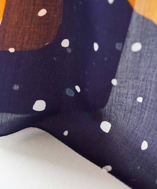 nitorito 【UNISEX】ギフトパッケージ&ステッカー付 mountain&moon ハンカチ スカーフ キャメル×ネイビー