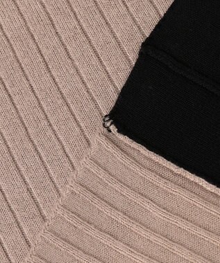 ANY 【洗える】Vネック リブニット ブラウン系1