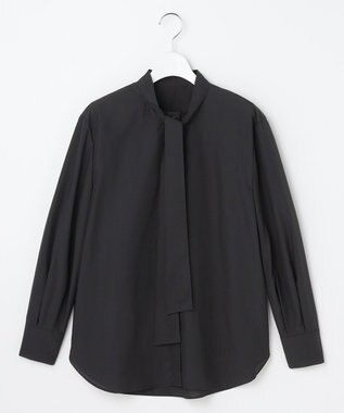 自由区 L 【カタログ掲載】ナチュラルタッチボウタイ ブラウス ブラック