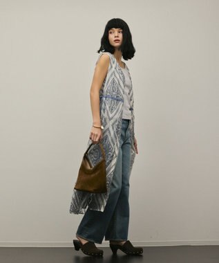 GRACE CONTINENTAL 刺繍ジレワンピース ブルー