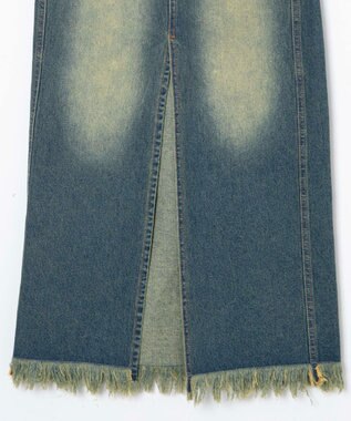 WEGO ヴィンテージウォッシュデニムロングスカート デニム