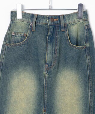 WEGO ヴィンテージウォッシュデニムロングスカート デニム