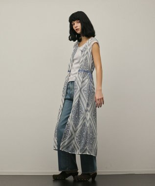 GRACE CONTINENTAL 刺繍ジレワンピース ブルー