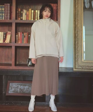 Feroux ジレ付きニット ワンピース ベージュ系