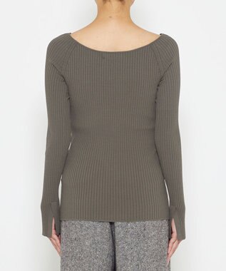 uncrave 【洗える】スムースニット オフショルプルオーバー（uncrave WHITE） カーキグレー