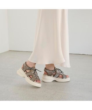 MODE ET JACOMO <MODE ET JACOMO>ボリュームソールスポーツサンダル グレー