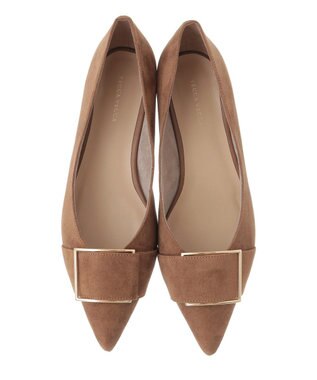 YECCA VECCA バックルローヒールパンプス Camel