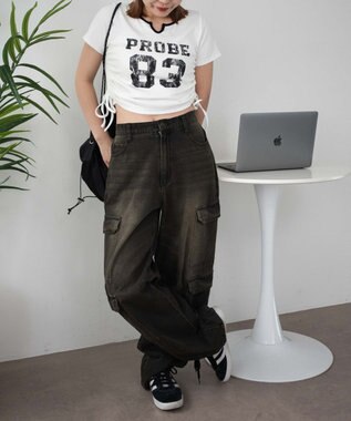 WEGO キーネックサイドレースアップちびT 柄3