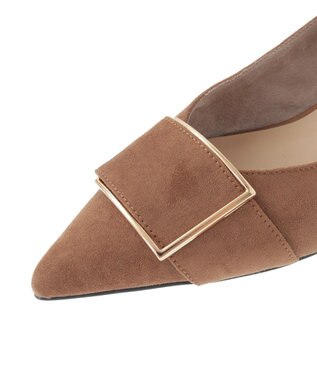 YECCA VECCA バックルローヒールパンプス Camel