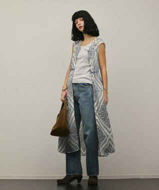 GRACE CONTINENTAL 刺繍ジレワンピース ブルー