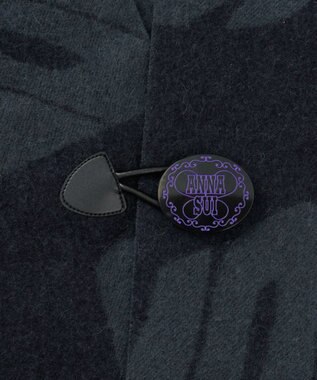 AURORA 【 ANNA SUI（アナ スイ）】ウールジャカードボタン付き羽織り(WASH) ブラック