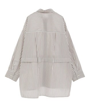 Green Parks ラメストライプタックシャツチュニック Off White