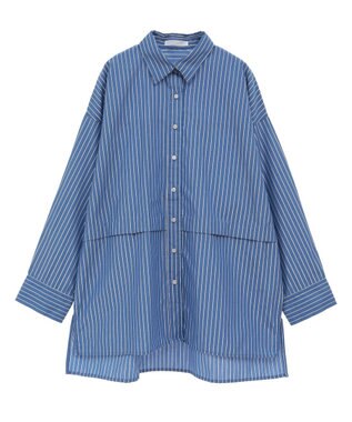Green Parks ラメストライプタックシャツチュニック Blue