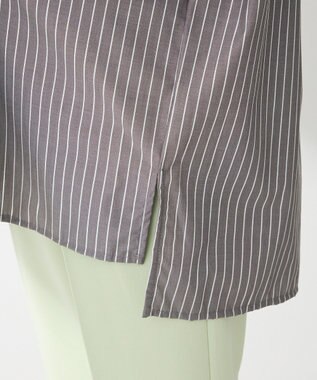 Green Parks ラメストライプタックシャツチュニック Charcoal Gray