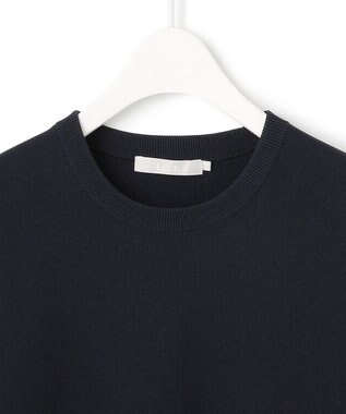 ICB L 【洗える】 シンセティックダブルフェイス ニットプルオーバー ネイビー系