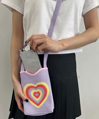 WEGO 総柄スマホショルダーポーチ パープル