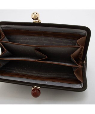 UNBILLION ペルケ perche / アクリル玉がま口長財布 ブラウンドット