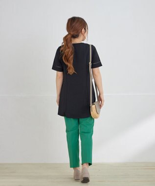 Tiaclasse L 【洗える・接触冷感・紫外線ケア・サラごこち】はしごレースチュニック ブラック