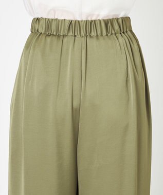 NAVE 【Nave・洗える/ウエストゴム】ヴィンテージサテン ワイドパンツ カーキ系